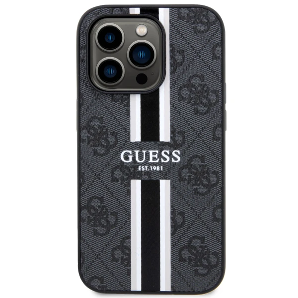 Apple iPhone 14 Pro Guess dėklas 4G Printed Stripe MagSafe (GUHMP14LP4RPSK) juodos spalvos aprašymas - Prekės nuotrauka Apple iPhone 14 Pro Guess dėklas 4G Printed Stripe MagSafe (GUHMP14LP4RPSK) juodos spalvos aprašymas - Prekės nuotrauka