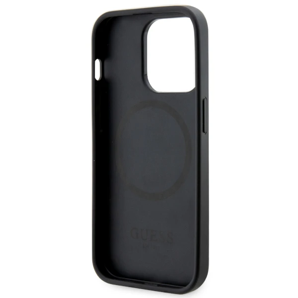 Apple iPhone 14 Pro Guess dėklas 4G Printed Stripe MagSafe (GUHMP14LP4RPSK) juodos spalvos aprašymas - Prekės nuotrauka Apple iPhone 14 Pro Guess dėklas 4G Printed Stripe MagSafe (GUHMP14LP4RPSK) juodos spalvos aprašymas - Prekės nuotrauka