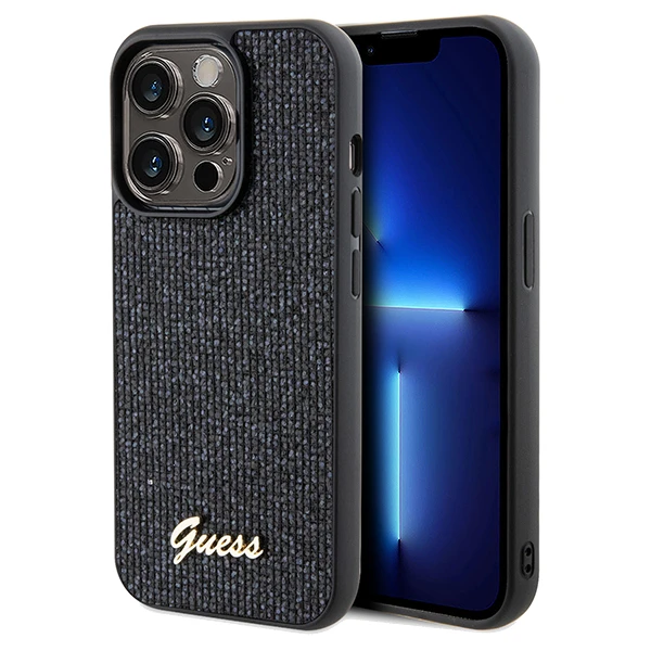 Apple iPhone 14 Pro Max Guess dėklas Disco Metal Script (GUHCP14XPMSDGSK) juodos spalvos aprašymas - Prekės nuotrauka