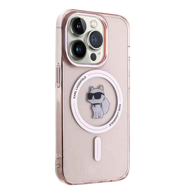Apple iPhone 14 Pro Max Karl Lagerfeld dėklas IML Choupette MagSafe (KLHMP14XHFCCNOP) rožinės spalvos aprašymas - Prekės nuotrauka