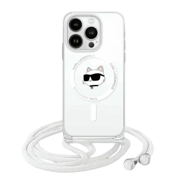 Apple iPhone 14 Pro Max Karl Lagerfeld dėklas IML Choupette Head & Cord MagSafe (KLHMP14XHCCHNT) skaidrus aprašymas - Prekės nuotrauka