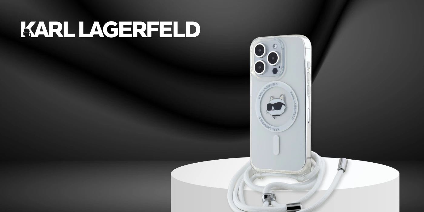 Apple iPhone 14 Pro Max Karl Lagerfeld dėklas IML Choupette Head & Cord MagSafe (KLHMP14XHCCHNT) skaidrus aprašymas - Prekės nuotrauka