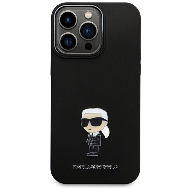Apple iPhone 14 Pro Max Karl Lagerfeld silikoninis dėklas Ikonik Metal Pin (KLHCP14XSMHKNPK) juodos spalvos aprašymas - Prekės nuotrauka Apple iPhone 14 Pro Max Karl Lagerfeld silikoninis dėklas Ikonik Metal Pin (KLHCP14XSMHKNPK) juodos spalvos aprašymas - Prekės nuotrauka