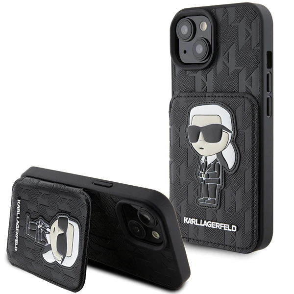 Apple iPhone 15 Karl Lagerfeld dėklas Saffiano Cardslots and Stand Monogram Ikonik Patch (KLHCP15SSAKKNSCK) juodos spalvos aprašymas - Prekės nuotrauka Apple iPhone 15 Karl Lagerfeld dėklas Saffiano Cardslots and Stand Monogram Ikonik Patch (KLHCP15SSAKKNSCK) juodos spalvos aprašymas - Prekės nuotrauka