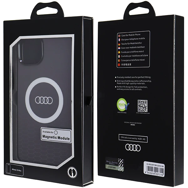 Dėklas Apple iPhone 15 Plus / 14 Plus Audi IML Big Logo MagSafe (AU-IMLMIP15M-Q5/D2-BK) juodos spalvos aprašymas - Prekės nuotrauka