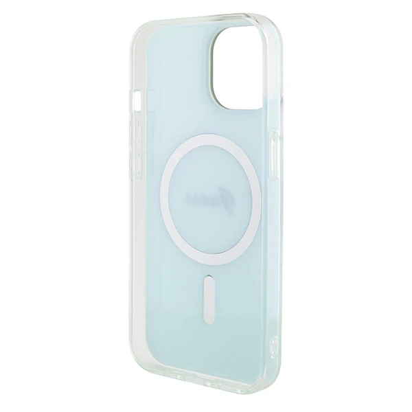 Dėklas GUESS GUHMP15MHITSQ IPHONE 15 PLUS / 14 PLUS 6,7 colių TURKIS / TURKIS KIETAS IML IRIDESCENT MAGSAFE aprašymas - Prekės nuotrauka