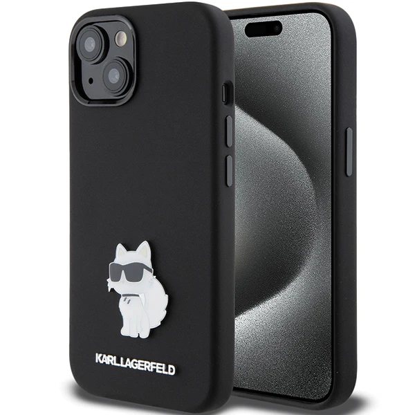 Apple iPhone 15 Plus Karl Lagerfeld silikoninis dėklas Choupette Metal Pin (KLHCP15MSMHCNPK) juodos spalvos aprašymas - Prekės nuotrauka Apple iPhone 15 Plus Karl Lagerfeld silikoninis dėklas Choupette Metal Pin (KLHCP15MSMHCNPK) juodos spalvos aprašymas - Prekės nuotrauka