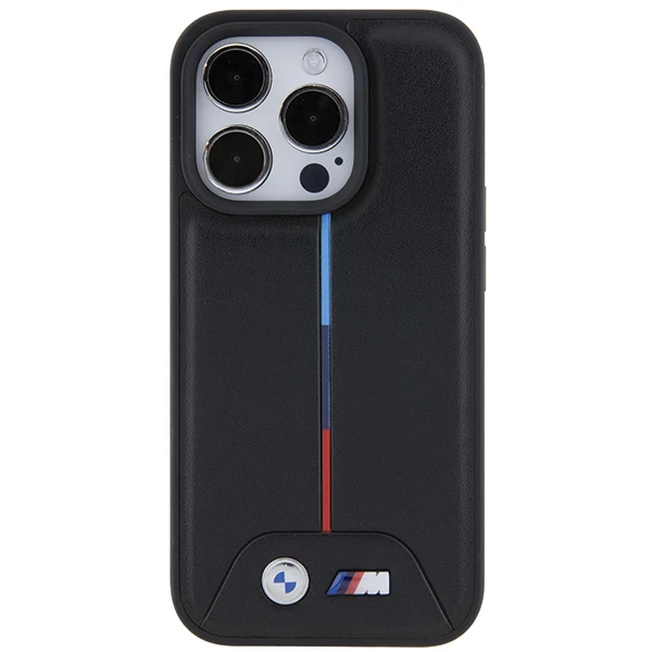Dėklas Apple iPhone 15 Pro BMW Quilted Tricolor MagSafe (Bmhmp15l22pvtk) juodos spalvos aprašymas - Prekės nuotrauka