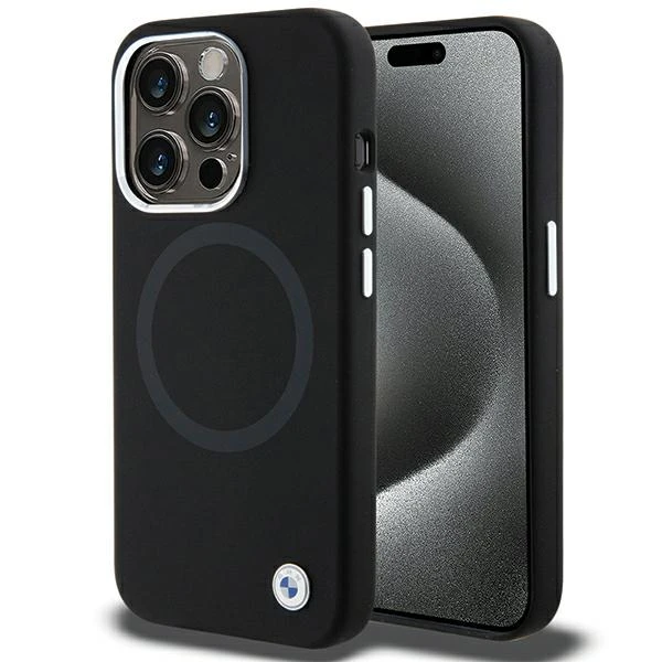 Apple iPhone 15 Pro BMW Signature Liquid silikoninis dėklas MagSafe (BMHMP15LSILBK2) juodos spalvos aprašymas - Prekės nuotrauka Apple iPhone 15 Pro BMW Signature Liquid silikoninis dėklas MagSafe (BMHMP15LSILBK2) juodos spalvos aprašymas - Prekės nuotrauka