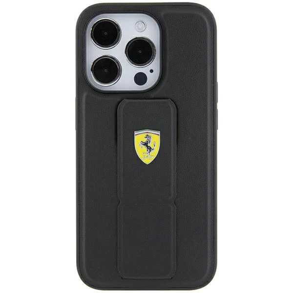 Apple iPhone 15 Pro Ferrari dėklas Grip Stand (FEHCP15LGSPSIK) juodos spalvos aprašymas - Prekės nuotrauka