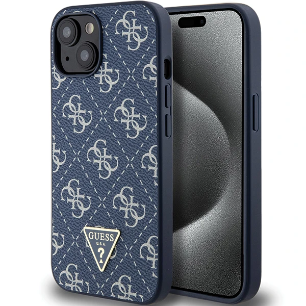 Apple iPhone 15 Pro Guess dėklas 4G Triangle Metal Logo (GUHCP15LPG4GPB) mėlynos spalvos aprašymas - Prekės nuotrauka Apple iPhone 15 Pro Guess dėklas 4G Triangle Metal Logo (GUHCP15LPG4GPB) mėlynos spalvos aprašymas - Prekės nuotrauka