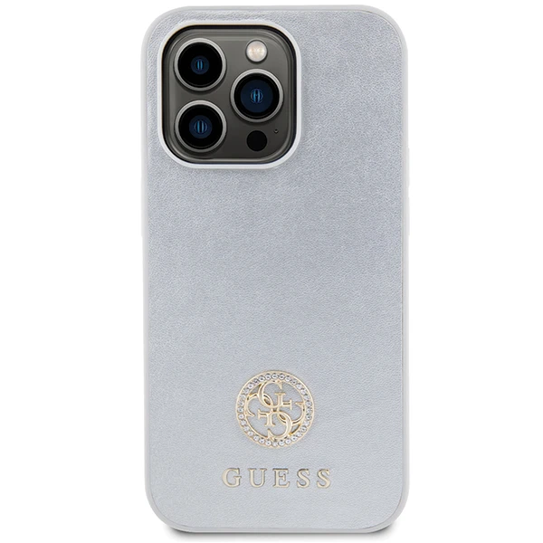 Apple iPhone 15 Pro Guess dėklas Strass Metal Logo (GUHCP15LPS4DGPS) sidabrinės spalvos aprašymas - Prekės nuotrauka