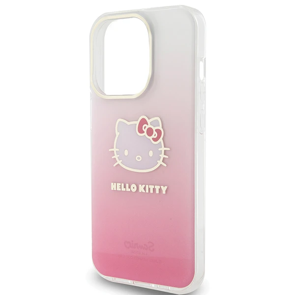 Apple iPhone 15 Pro Hello Kitty dėklas IML Gradient Electrop Kitty Head (HKHCP15LHDGKEP) rožinės spalvos aprašymas - Prekės nuotrauka