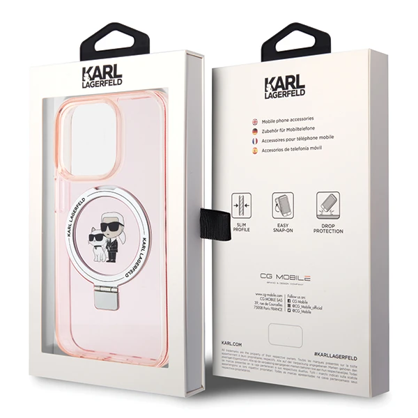 Apple iPhone 15 Pro Karl Lagerfeld dėklas Ring Stand Karl&Choupettte MagSafe (Klhmp15lhmrskcp) rožinės spalvos aprašymas - Prekės nuotrauka Apple iPhone 15 Pro Karl Lagerfeld dėklas Ring Stand Karl&Choupettte MagSafe (Klhmp15lhmrskcp) rožinės spalvos aprašymas - Prekės nuotrauka