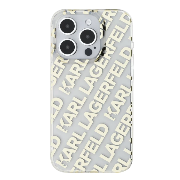 Apple iPhone 15 Pro Karl Lagerfeld dėklas IML Fullover Logo (KLHCP15LHKFOEMD) aukso spalvos aprašymas - Prekės nuotrauka