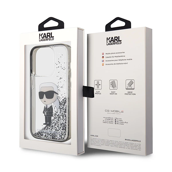 Apple iPhone 15 Pro Karl Lagerfeld Hardcase Liquid Glitter Ikonik (KLHCP15LLKKNSK) dėklas telefonui skaidrus aprašymas - Prekės nuotrauka Apple iPhone 15 Pro Karl Lagerfeld Hardcase Liquid Glitter Ikonik (KLHCP15LLKKNSK) dėklas telefonui skaidrus aprašymas - Prekės nuotrauka