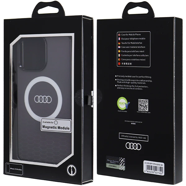 Dėklas Apple iPhone 15 Pro Max Audi IML Big Logo MagSafe (AU-IMLMIP15PM-Q5/D2-BK) juodos spalvos aprašymas - Prekės nuotrauka