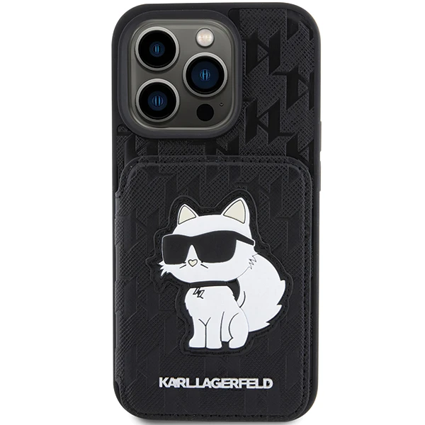 Apple iPhone 15 Pro Max Karl Lagerfeld dėklas Saffiano Cardslots and Stand Monogram Choupette (KLHCP15XSAKCNSCK) juodos spalvos aprašymas - Prekės nuotrauka Apple iPhone 15 Pro Max Karl Lagerfeld dėklas Saffiano Cardslots and Stand Monogram Choupette (KLHCP15XSAKCNSCK) juodos spalvos aprašymas - Prekės nuotrauka