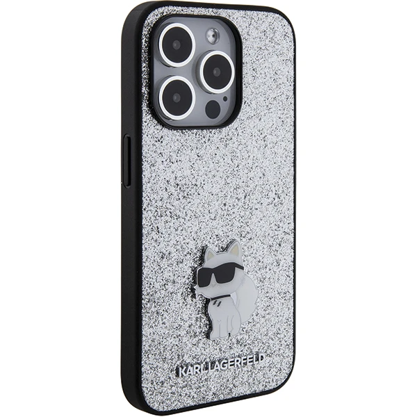 Apple iPhone 15 Pro Max Karl Lagerfeld Hardcase Fixed Glitter Choupette Logo Metal Pin (KLHCP15XGCNPSG) telefono dėklas sidabro spalvos aprašymas - Prekės nuotrauka Apple iPhone 15 Pro Max Karl Lagerfeld Hardcase Fixed Glitter Choupette Logo Metal Pin (KLHCP15XGCNPSG) telefono dėklas sidabro spalvos aprašymas - Prekės nuotrauka