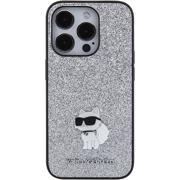 Apple iPhone 15 Pro Max Karl Lagerfeld Hardcase Fixed Glitter Choupette Logo Metal Pin (KLHCP15XGCNPSG) telefono dėklas sidabro spalvos aprašymas - Prekės nuotrauka Apple iPhone 15 Pro Max Karl Lagerfeld Hardcase Fixed Glitter Choupette Logo Metal Pin (KLHCP15XGCNPSG) telefono dėklas sidabro spalvos aprašymas - Prekės nuotrauka