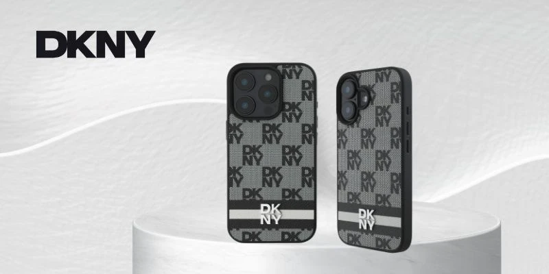 Apple iPhone 16 DKNY Checkered Pattern & Printed Stripes (DKHCP16SPCPTSSK) dėklas telefonui juodos spalvos aprašymas - Prekės nuotrauka