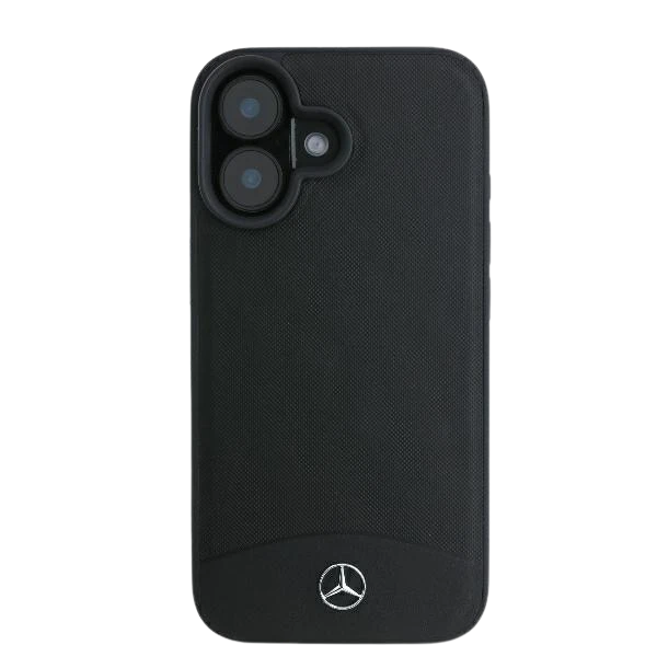 Apple iPhone 16 Mercedes Textured And Plain Leather MagSafe (MEHMP16S23RBARK) dėklas telefonui juodos spalvos aprašymas - Prekės nuotrauka