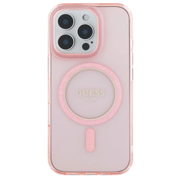 Apple iPhone 16 Pro Guess IML Glitter Circle MagSafe (GUHMP16LHFGEREP) dėklas telefonui rožinės spalvos aprašymas - Prekės nuotrauka Apple iPhone 16 Pro Guess IML Glitter Circle MagSafe (GUHMP16LHFGEREP) dėklas telefonui rožinės spalvos aprašymas - Prekės nuotrauka