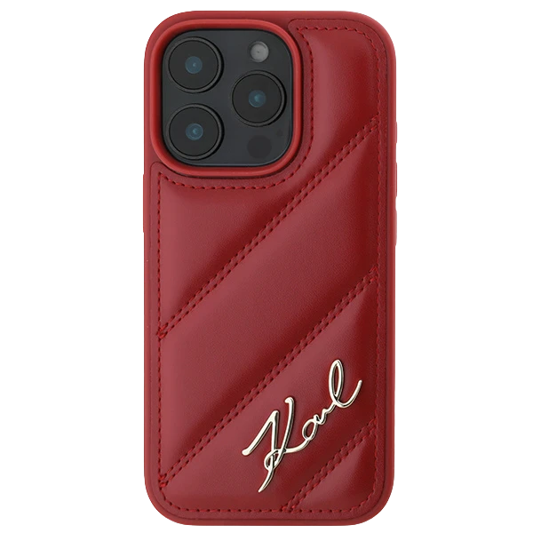 Apple iPhone 16 Pro Karl Lagerfeld Quilted Signature (KLHCP16LPQDSMGR) dėklas telefonui raudonos spalvos aprašymas - Prekės nuotrauka Apple iPhone 16 Pro Karl Lagerfeld Quilted Signature (KLHCP16LPQDSMGR) dėklas telefonui raudonos spalvos aprašymas - Prekės nuotrauka