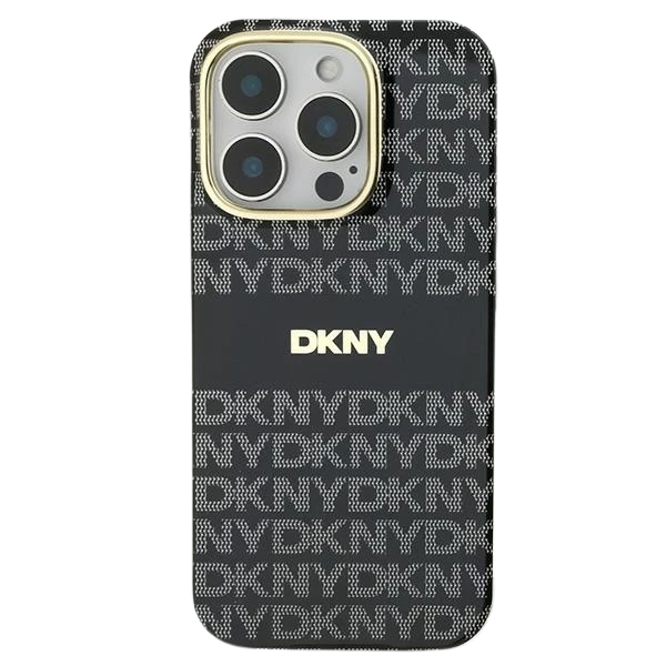 Apple iPhone 16 Pro Max DKNY Repeat Texture Pattern With Stripe (DKHMP16XHRHSEK) dėklas telefonui juodos spalvos aprašymas - Prekės nuotrauka