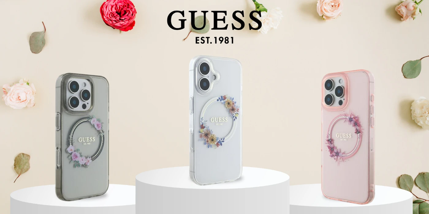 Apple iPhone 16 Pro Max Guess IML Flowers Wreath MagSafe (GUHMP16XHFWFCK) dėklas telefonui juodos spalvos aprašymas - Prekės nuotrauka Apple iPhone 16 Pro Max Guess IML Flowers Wreath MagSafe (GUHMP16XHFWFCK) dėklas telefonui juodos spalvos aprašymas - Prekės nuotrauka