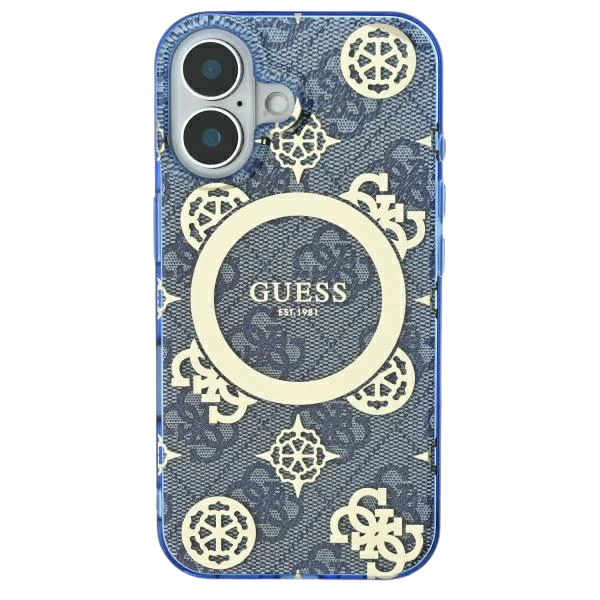 Apple iPhone 16 Pro Max Guess IML Peony On 4G Background MagSafe (GUHMP16XH4PYEEB) dėklas telefonui mėlynos spalvos aprašymas - Prekės nuotrauka