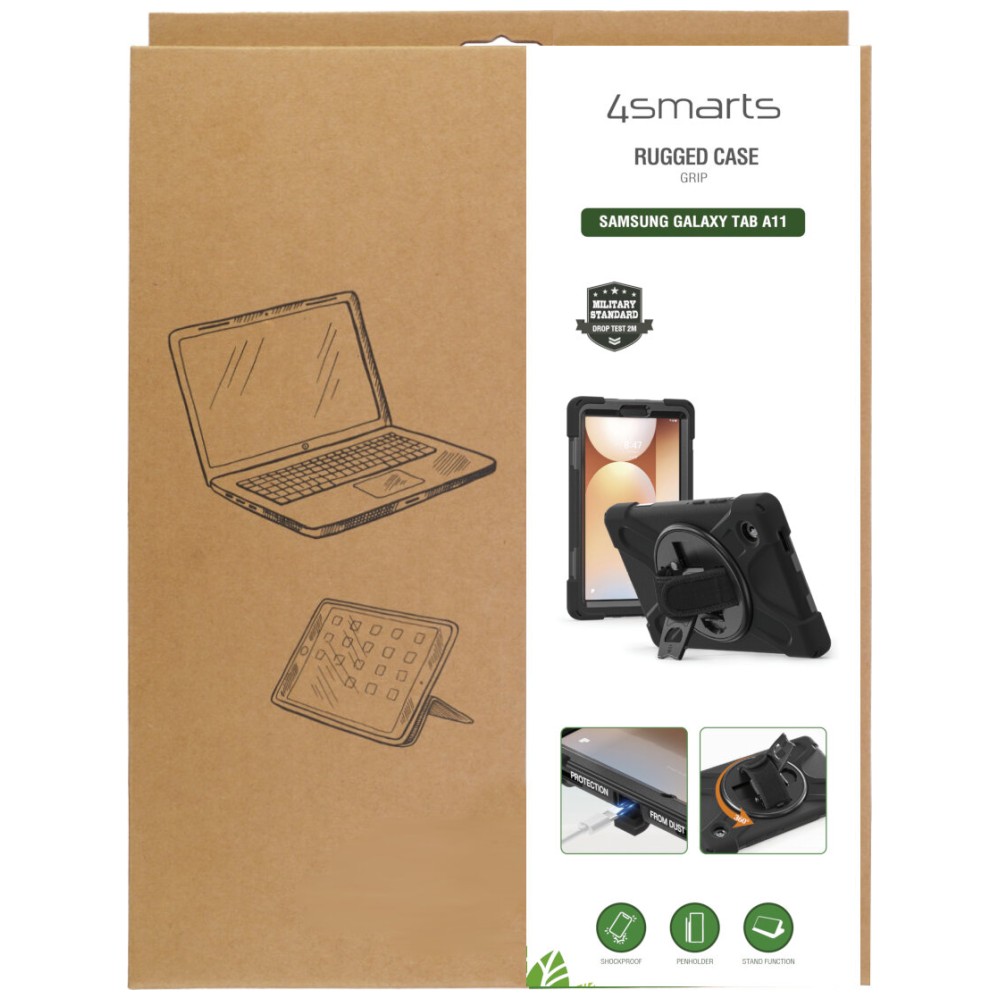 Apsauginis Dėklas 4smarts Rugged Grip skirtas Samsung Galaxy Tab A11 aprašymas - Prekės nuotrauka