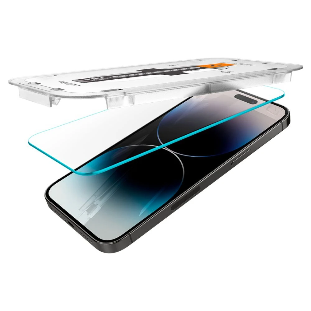 Apsauginis stiklas Apple iPhone 14 Pro Max with Spigen Glas.tR EZ FIT applicator (2 pcs.) aprašymas - Prekės nuotrauka