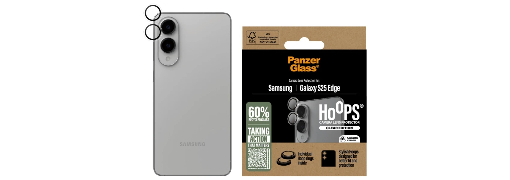 Panzer Glass Apsauginis stiklas Camera Lens Protector PanzerGlass Hoops skirtas Samsung Galaxy S25 Edge Transparent aprašymas - Prekės nuotrauka Panzer Glass Apsauginis stiklas Camera Lens Protector PanzerGlass Hoops skirtas Samsung Galaxy S25 Edge Transparent aprašymas - Prekės nuotrauka