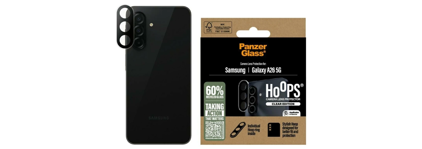 Panzer Glass Apsauginis stiklas objektyvui PanzerGlass Hoops Lens Protector Samsung Galaxy A26 5G skaidrus aprašymas - Prekės nuotrauka Panzer Glass Apsauginis stiklas objektyvui PanzerGlass Hoops Lens Protector Samsung Galaxy A26 5G skaidrus aprašymas - Prekės nuotrauka