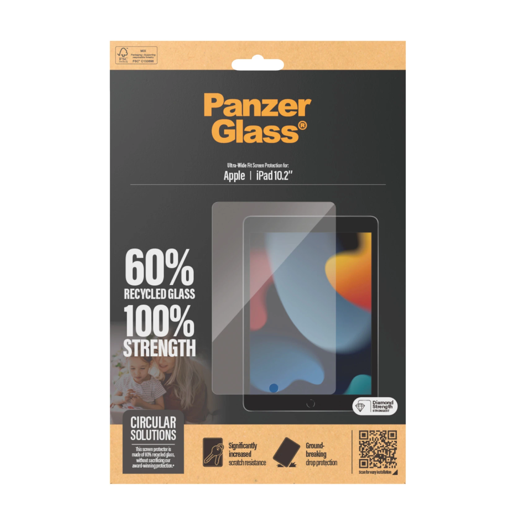 Panzer Glass Apsauginis stiklas planšetei Apple iPad 10.2 (7GEN / 8GEN / 9GEN) PanzerGlass Ultra-Wide Fit Screen Protection 2841 aprašymas - Prekės nuotrauka