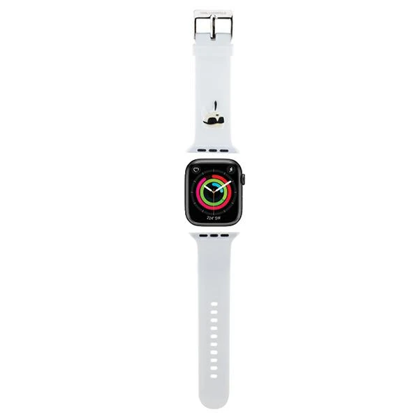 Apyrankė Apple Watch 4 / 5 / 6 / 7 / 8 / SE / Ultra (42 / 44 / 45 / 49 MM) Karl Lagerfeld 3D Rubber Karl Head (KLAWLSLKNH) baltos spalvos aprašymas - Prekės nuotrauka Apyrankė Apple Watch 4 / 5 / 6 / 7 / 8 / SE / Ultra (42 / 44 / 45 / 49 MM) Karl Lagerfeld 3D Rubber Karl Head (KLAWLSLKNH) baltos spalvos aprašymas - Prekės nuotrauka