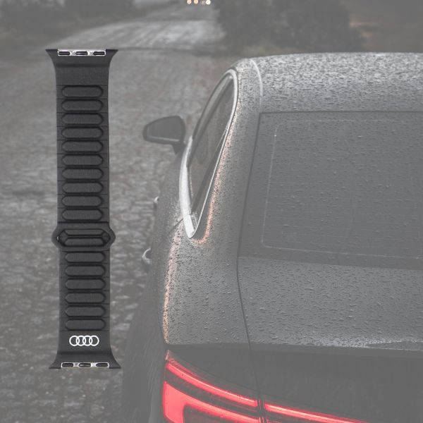 apyrankė Audi Logo iš dirbtinės odos su magnetiniu žiedu, skirta 40/41/42mm laikrodžiui, juodos spalvos aprašymas - Prekės nuotrauka