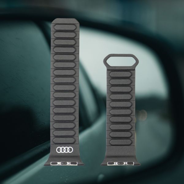 apyrankė Audi Logo iš dirbtinės odos su magnetiniu žiedu, skirta 40/41/42mm laikrodžiui, juodos spalvos aprašymas - Prekės nuotrauka