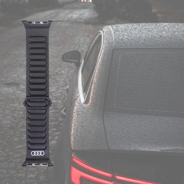 apyrankė Audi Logo iš natūralios odos su magnetiniu žiedu, skirta 40/41/42mm laikrodžiui, juodos spalvos aprašymas - Prekės nuotrauka