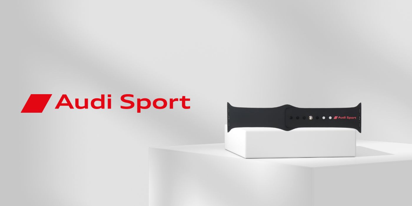 apyrankė Audi Sport Raudona Logo silikoninė laikrodžio apyrankė skirta Watch 40/41/42mm juodos spalvos aprašymas - Prekės nuotrauka
