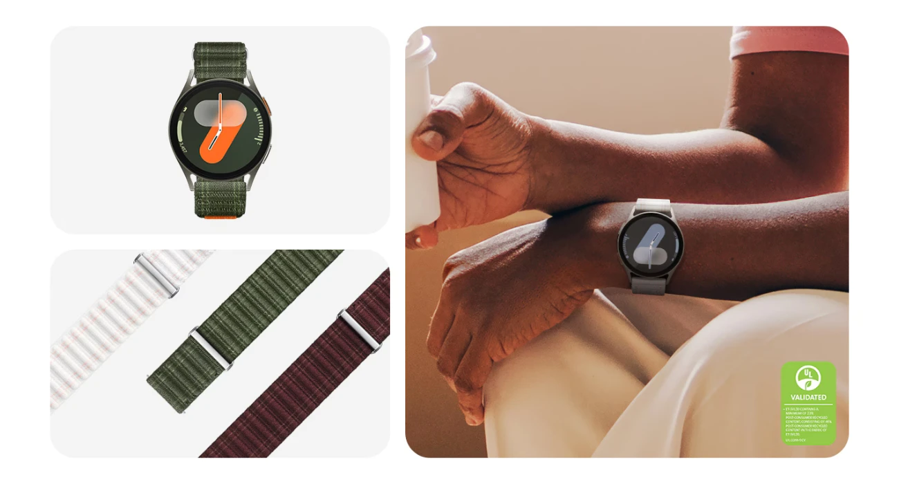 SVL30SWEGEU Fabric Band (S/M) Samsung Galaxy Watch7/Watch4 (Rožinė Baltas) aprašymas - Prekės nuotrauka