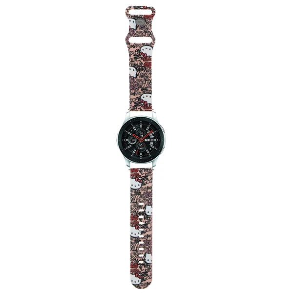 Apyrankė Samsung Galaxy Watch (46mm) / Samsung Gear S3 (46mm) / Huawei Watch GT / GT 2 / GT 2 PRO / GT 3 / GT 3 PRO (46mm) Hello Kitty Strap Silicone Tags Graffiti (HKUWLSDGPTP) rožinės spalvos aprašymas - Prekės nuotrauka