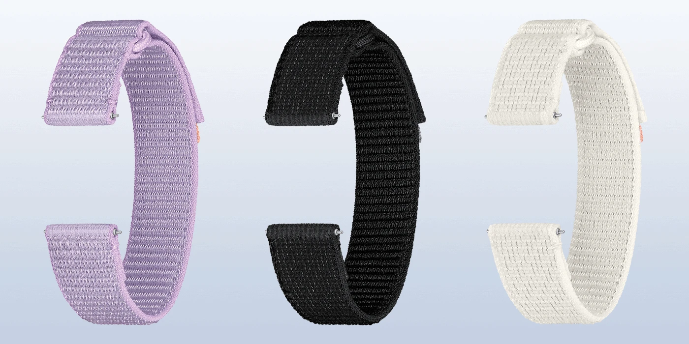 SVR93SVE medžiaginė apyrankė 20 mm (plona, S/M), skirta Samsung Galaxy Watch6/Watch5, levanda (levandų spalva) aprašymas - Prekės nuotrauka