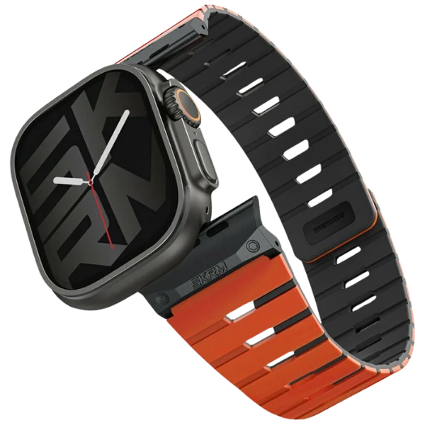 Apyrankė Skinarma Gemini for Apple Watch 49/46/45/44 mm oranžinės spalvos aprašymas - Prekės nuotrauka