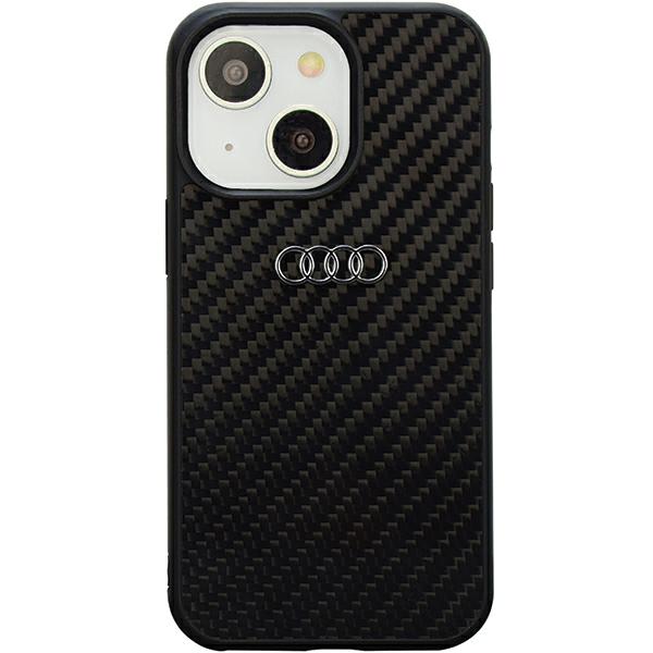 Audi anglies pluošto iPhone 14 / 15 / 13 6.1″ juodos spalvos kietas dėklas AU-TPUPCIP14-R8/D2-BK aprašymas - Prekės nuotrauka