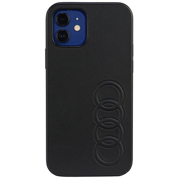 Audi dirbtinės odos kietas dėklas iPhone 12 / 12 Pro 6.1″ juodos spalvos AU-TPUPCIP12 P-TT/D1-BK aprašymas - Prekės nuotrauka