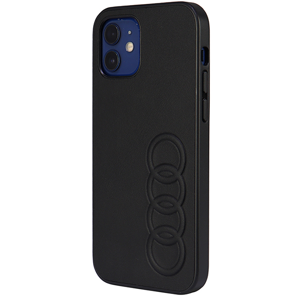 Audi dirbtinės odos kietas dėklas iPhone 12 / 12 Pro 6.1″ juodos spalvos AU-TPUPCIP12 P-TT/D1-BK aprašymas - Prekės nuotrauka