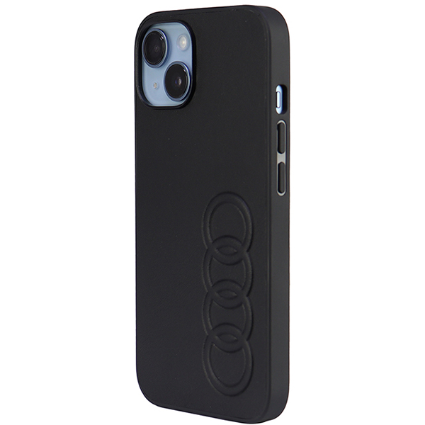 Audi dirbtinės odos kietas dėklas iPhone 14 / 15 / 13 6.1″ juodos spalvos AU-TPUPCIP14-TT/D1-BK aprašymas - Prekės nuotrauka