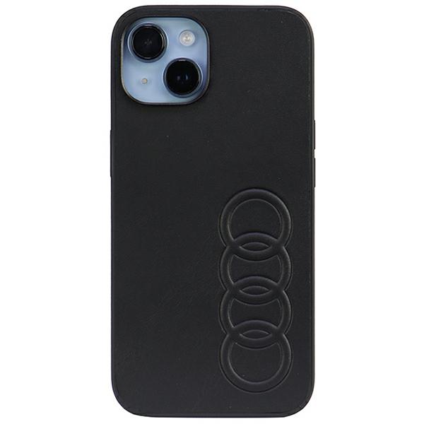Audi dirbtinės odos kietas dėklas iPhone 14 / 15 / 13 6.1″ juodos spalvos AU-TPUPCIP14-TT/D1-BK aprašymas - Prekės nuotrauka